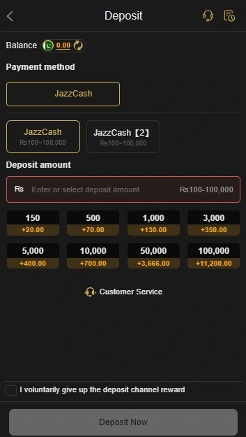 K116 Game Deposit